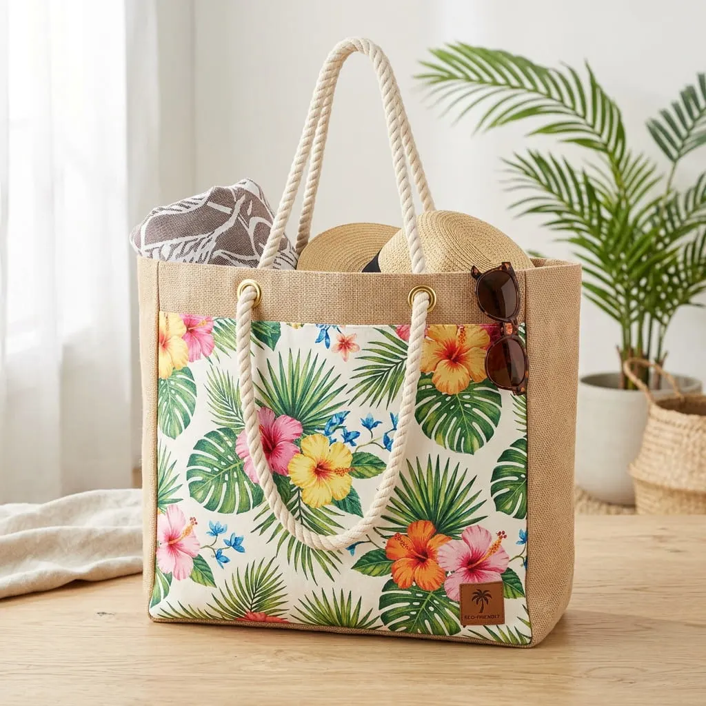 Beach Bags Manufacturer India — custom jute and canvas beach bags from Vadalo Ventures