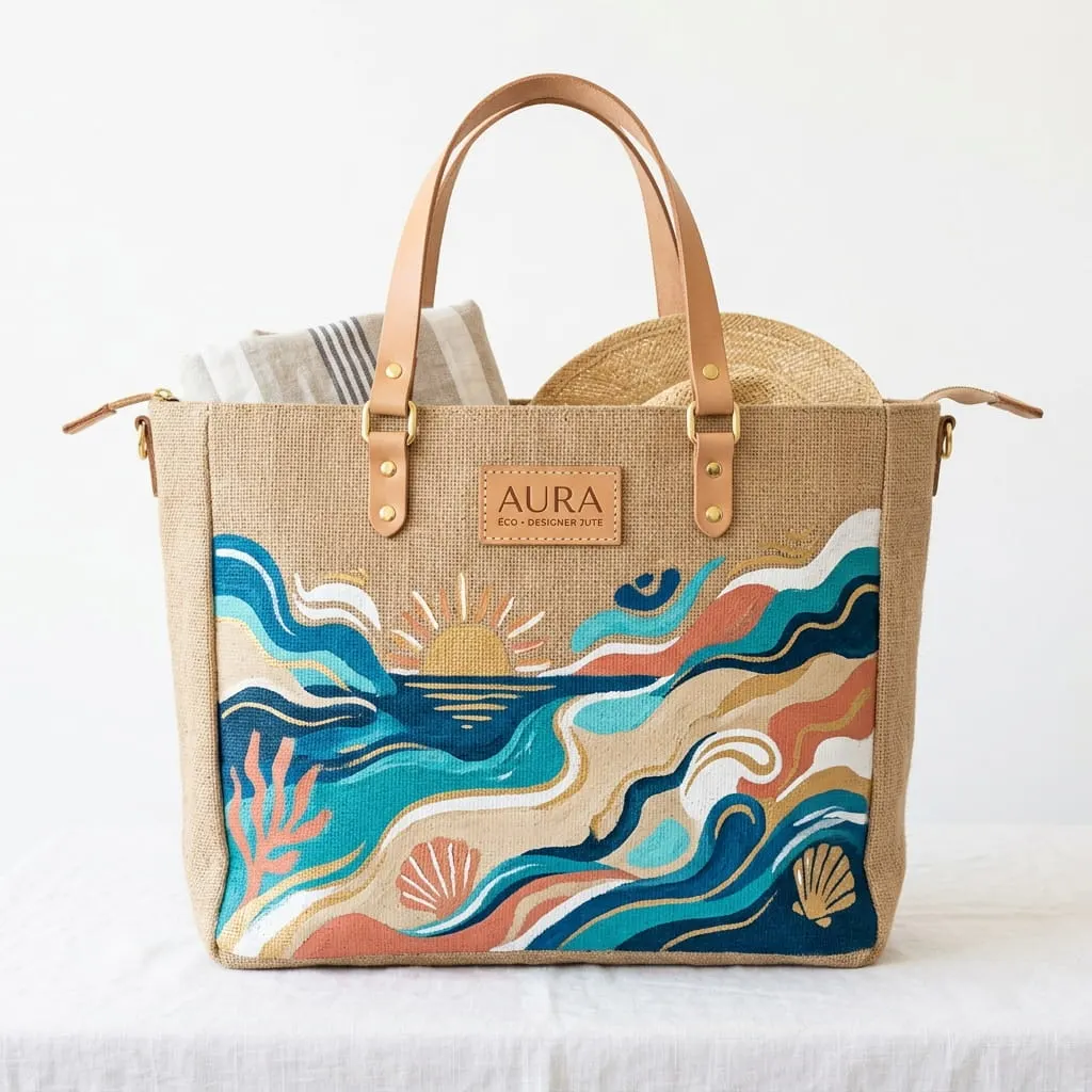 Beach Bags Manufacturer India — custom jute and canvas beach bags from Vadalo Ventures