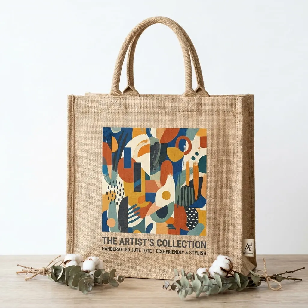 Jute Gift Bags — premium foil stamped jute gift bags from Vadalo Ventures India