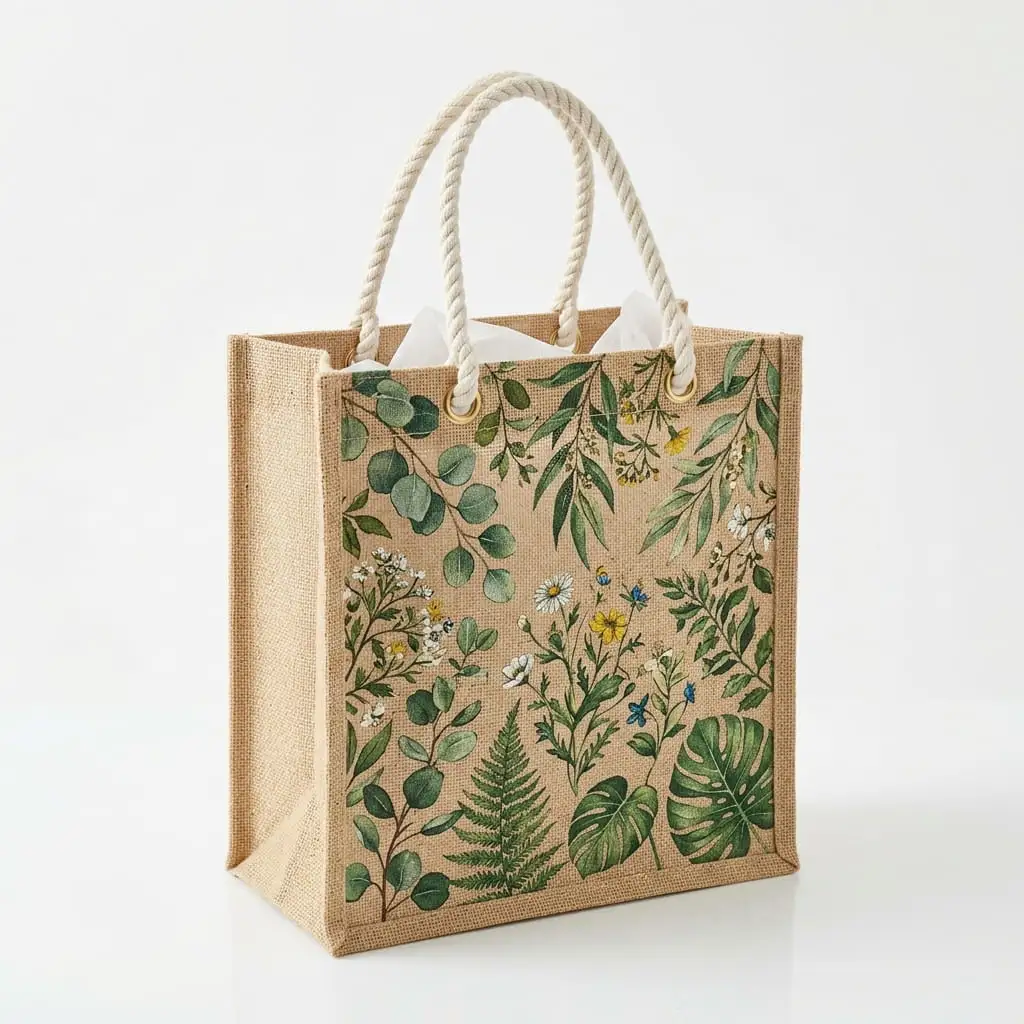 Branded Jute Gift Bags — custom printed jute gift bags for corporate gifting
