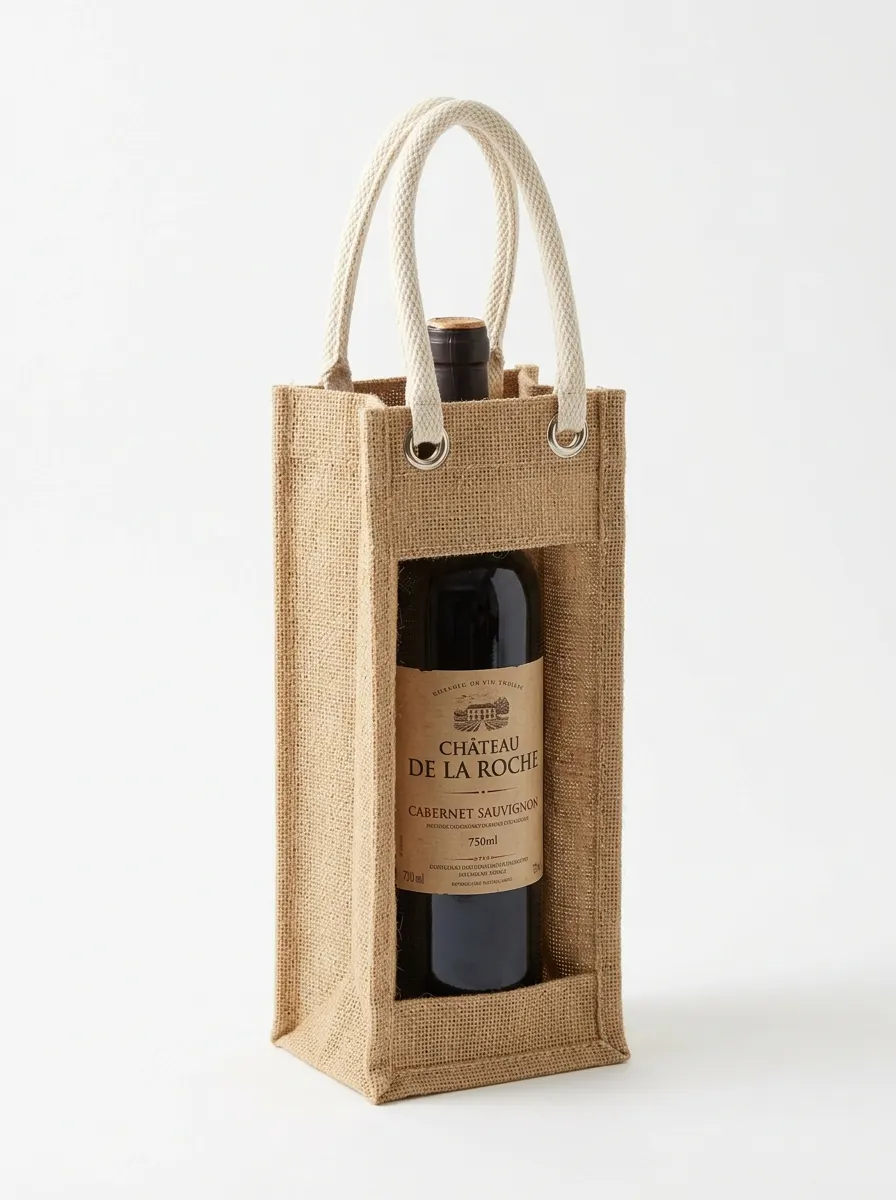 Jute Wine Bags Manufacturer India — custom jute wine bottle packaging from Vadalo Ventures