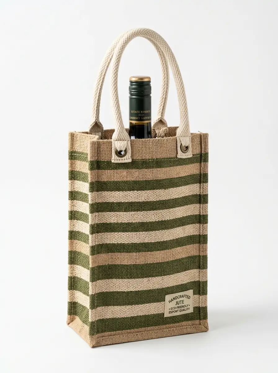 Jute Wine Bags Manufacturer India — custom jute wine bottle packaging from Vadalo Ventures