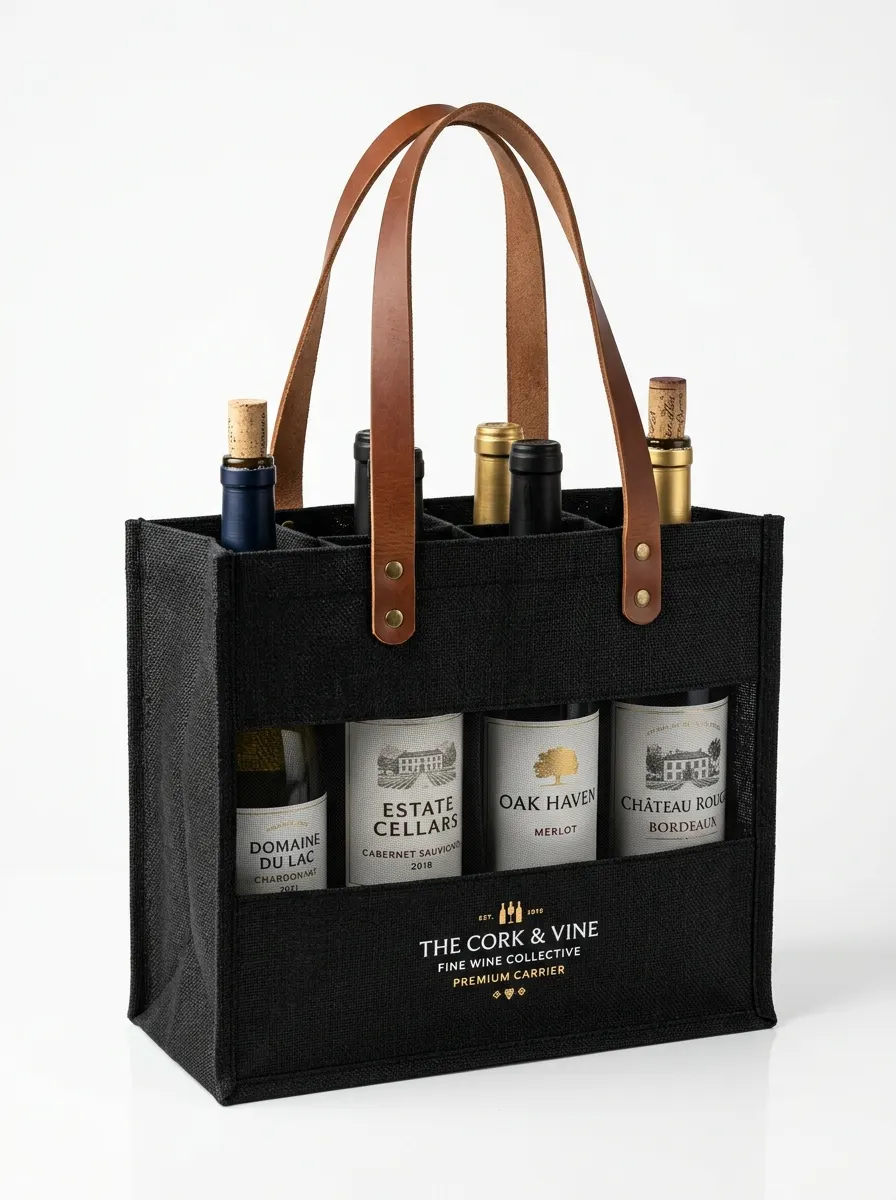 Jute Wine Bags Manufacturer India — custom jute wine bottle packaging from Vadalo Ventures