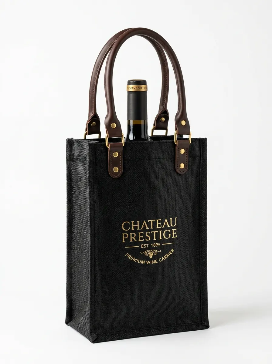 Jute Wine Bags Manufacturer India — custom jute wine bottle packaging from Vadalo Ventures