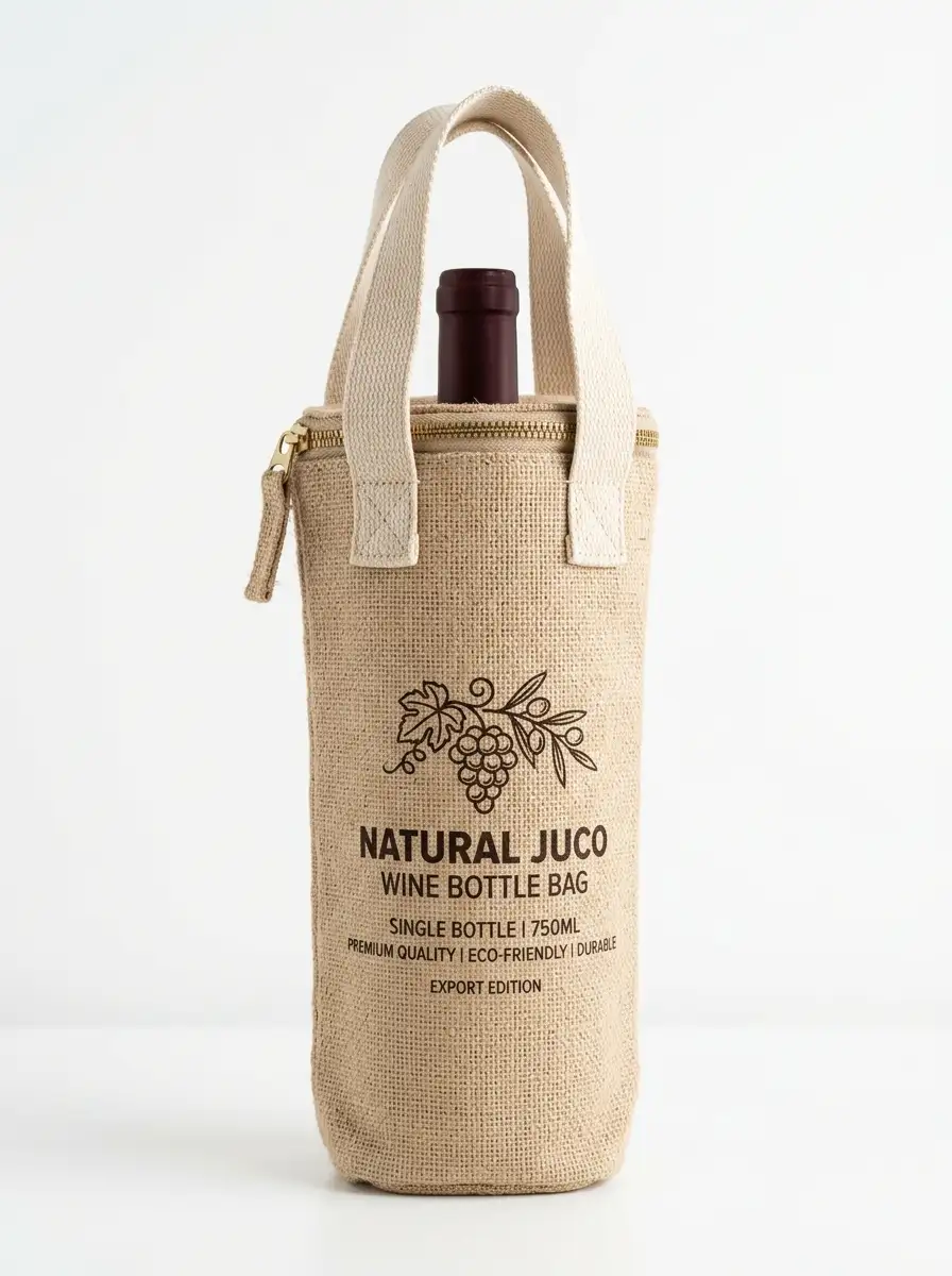 Jute Wine Bags Manufacturer India — custom jute wine bottle packaging from Vadalo Ventures